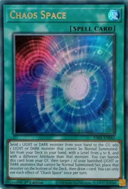 RA01-EN065 CHAOS SPACE ULTRA RARE 1ST EDITION YuGiOh CARD - Image 1