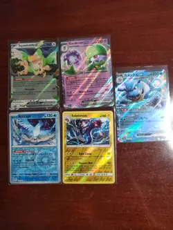 Pokemon 5 Card Lot Holos EX, V And Rare Cards , Great Value Set Building Lot3 - Image 1