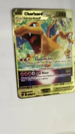 Charizard VSTAR 280HP Gold Metal Pokemon Card Fan Art! - Image 2