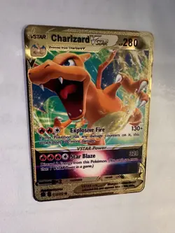 Charizard VSTAR 280HP Gold Metal Pokemon Card Fan Art! - Image 3