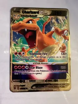 Charizard VSTAR 280HP Gold Metal Pokemon Card Fan Art! - Image 4