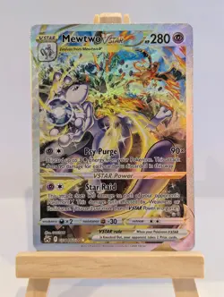 Custom Fan Art Mewtwo Vstar High Quality Custom Card Foil Finish - Image 1