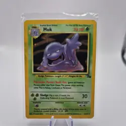 Muk Fossil Holo Card 13/62 Unlimited Holo Rare (1999) pokemon card - Image 1