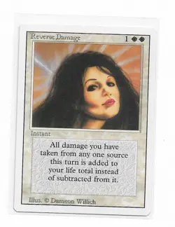 Magic the Gathering ~ MTG ~ 1x Reverse Damage ~ 3rd Edition ~ MP ~ REVISED - Image 1