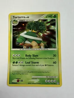 Pokemon TORTERRA 17/130 Holo Rare Diamond & Pearl Base LP TCG Light Play - Image 1