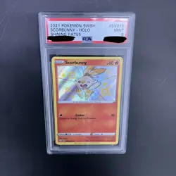 2021 POKEMON SWORD & SHIELD SHINING FATES #SV015 SCORBUNNY-HOLO PSA 9 - Image 1