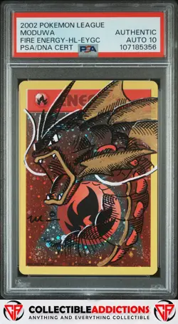 2002 Pokemon Energy Fire Holo Moduwa Gyarados Sketch Authentic Auto 10 - Image 1