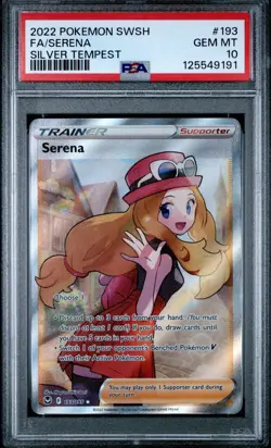 2022 POKEMON SWORD & SHIELD SILVER TEMPEST #193 FA/SERENA SILVER TEMPEST PSA 10 - Image 3