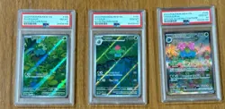 2023 Pokemon MEW EN S&V 151 Bulbasaur Ivysaur Venusaur EX Illustration Rare Set - Image 1