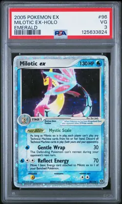 PSA 3 2005 Pokemon EX Emerald Milotic EX Holo Foil Rare 96/106 SHINY - Image 1