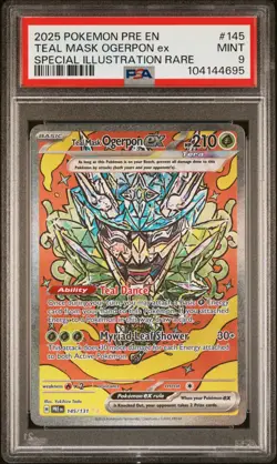 2025 POKEMON PRE EN- SPECIAL ILLUSTRATION RARE TEAL MASK OGERPON EX PSA 9 - Image 1