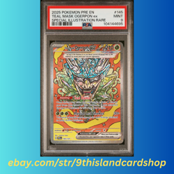 2025 POKEMON PRE EN- SPECIAL ILLUSTRATION RARE TEAL MASK OGERPON EX PSA 9 - Image 3