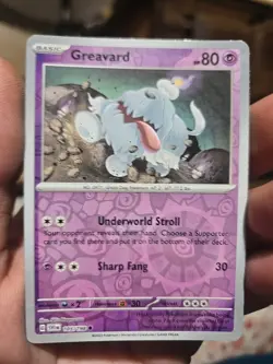 Pokemon TCG Greavard 105/198 Sv01: Scarlet & Violet Base Set Reverse Holo - Image 1