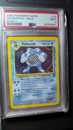 Pokemon TCG Poliwrath Holo Rare Base set 2 PSA 9 - Image 1