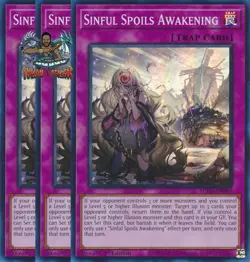 Yugioh! 3x Sinful Spoils Awakening SUDA-EN069 Super Rare 1st Ed NM - Image 1
