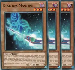 yugioh 3x Stab des Magiers LEDD-DEA05 COMMON 2AUFLAGE DEUTSCH - Image 1
