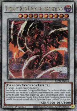 Yugioh MP24-EN043 - Tyrant Red Dragon Archfiend - Quarter Century Secret Rare - Image 1