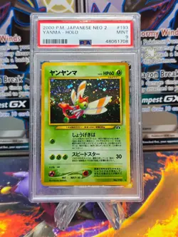 PSA 9 Mint Yanma #193 Neo Discovery JAPANESE Holo Pokemon Card - Image 1
