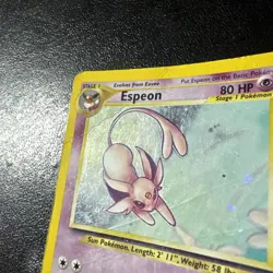 Espeon Holo 1/75 Neo Discovery 2001 - Rare Vintage Pokemon Card - English. Poor - Image 3