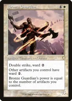 MTG - Bronze Guardian (Retro Frame) - The Brothers' War Commander (NM) - Image 1