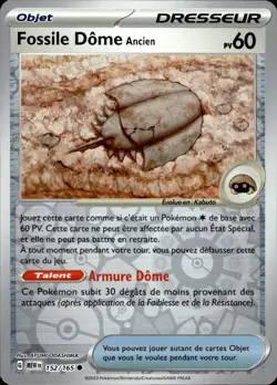Carte Pokemon REVERSE Fossile Dome 152/165 MEW Ecarlate Violet EV3.5 151 NEUVE - Image 1