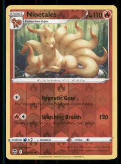 Ninetales SWSH12: Silver Tempest #018/195 Uncommon Reverse Holo Pokemon NM - Image 1