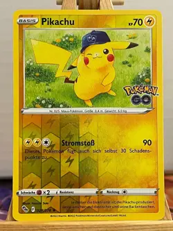 Pikachu 028/078 Pokemon GO Reverse Holo Deutsch NM Pokemon - Image 1
