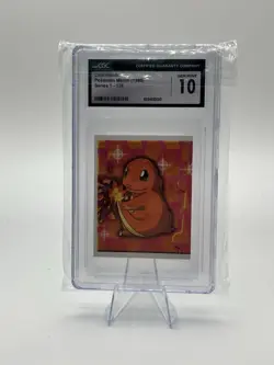 Charmander Pokemon Merlin 1998 Series 1 Sticker Card CGC 10 - Image 1