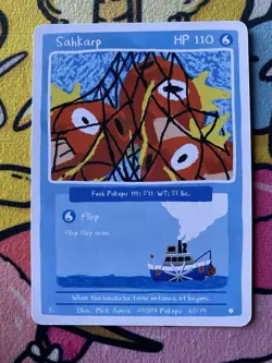 Pokepu - Sahkarp (Magikarp) - Derpy Pokemon Parody / Fan Art Card - Image 1