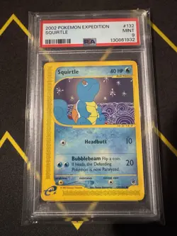 2002 POKEMON EXPEDITION 132 SQUIRTLE PSA MINT 9 Graded Card - Image 1