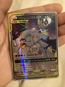 Pokemon TCG Solgaleo Lunala GX Cosmic Eclipse Full Art Card 216/236 NM Condition - Image 1