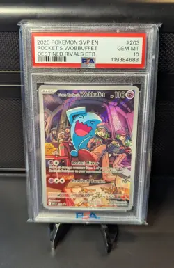 Team Rocket's Wobbuffet 203 PSA 10 Sv: Scarlet & Violet Promo Cards Holo - Image 1
