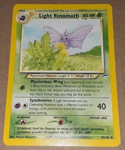 Pokemon TCG Light Venomoth Neo Destiny Card 53/103 - Image 1