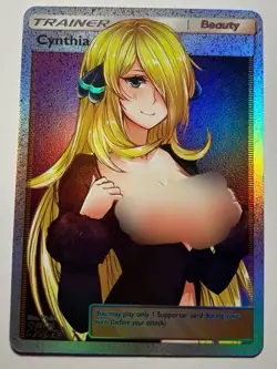 SEXY HEROINE WAIFU Cynthia POKEMON ACG PREMIUM HOLOFOIL CARD NM - Image 1