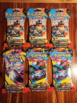 Lot of 6 - Pokemon TCG Mega Evolution Sleeved Booster Pack Factory Sealed - Image 1