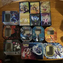 Pokemon TCG MASSIVE LOT of 14 Empty Tins From Various Sets (3 Vintage!) - Image 1