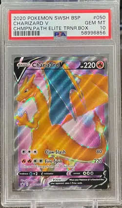 PSA 10 GEM MINT Pokemon Charizard V Champions Path Elite Trainer Box SWSH050 - Image 1