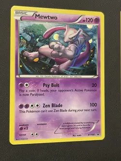 Pokemon Mewtwo TCG XY100 Cosmos Holo Black Star Promo NM SWIRL! - Image 1