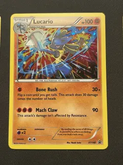 Pokemon TCG Lucario XY Black Star Promos XY140 Promo Cosmos Holo Rare NM/M - Image 1