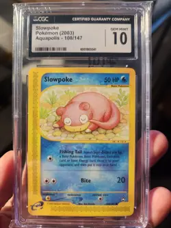Slowpoke - 108/147 - 2003 Aquapolis Pokemon TCG Set - CGC GEM MINT 10 - Image 1