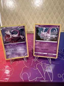 Pokemon TCG Mewtwo Black Star Promo XY101 and SM77 - Image 1