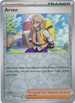 Slightly Played, English - 1 x Pokemon Arven - 186/197 - Uncommon - Reverse Holo - Image 1