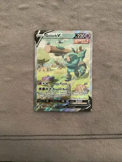 Pokemon TCG Golurk v Evolving Skies Holo Ultra Rare Card 182/203 NM Condition - Image 1