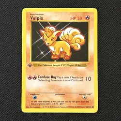 Vulpix 68/102 Base Set (Shadowless) Regular Card, Never Played 1st Edition NM - Image 1