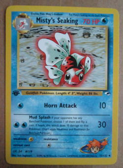 Misty's Seaking - 55/132 - 1st Edition Uncommon WOTC TCG-Gym Heroes Pokemon Card - Image 1
