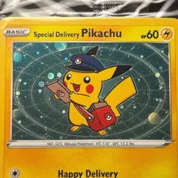 Special Delivery Pikachu SWSH074 Holo Promo Card SEALED - Image 3