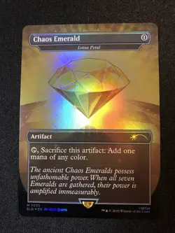 Chaos Emerald / Lotus Petal (Yellow, Foil, NM/M) Sonic Secret Lair Drop - Image 1