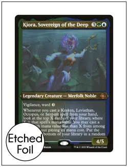 1x Kiora, Sovereign of the Deep, Etched Foil, Magic MTG NM - Image 1