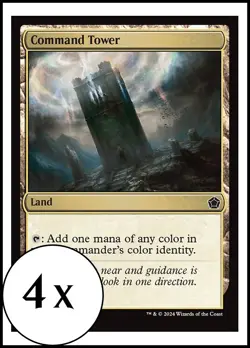 MTG ** FOIL ** 4 x Command Tower - Foundations Commander - Playset 4x x4 - Image 1