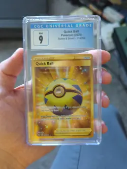 2020 Pokemon Sword & Shield QUICK BALL CGC 9 MINT 216/202 Full Art Secret Rare - Image 1